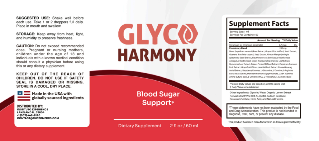 Glyco Harmony supplement facts